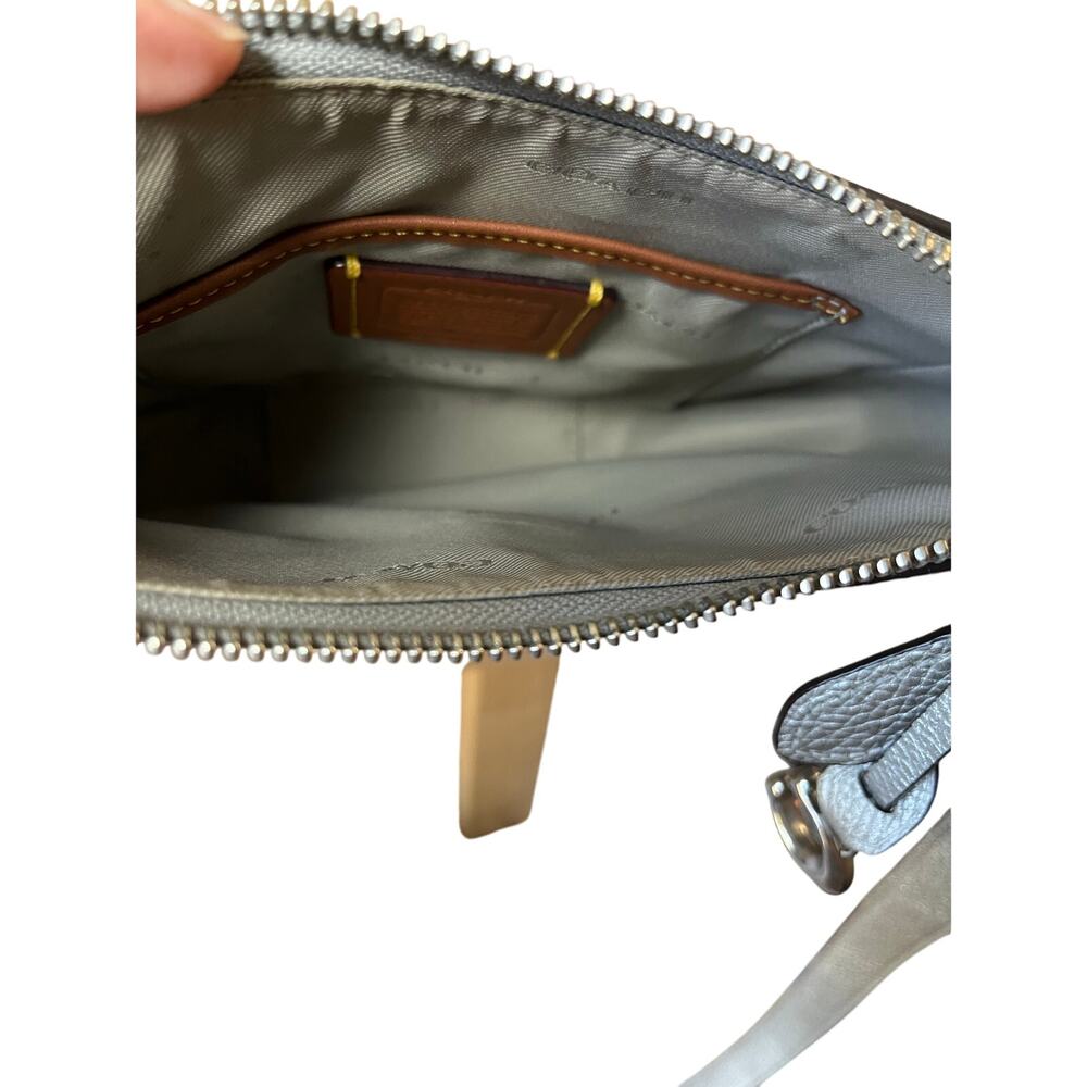 Coach | Silver Chaise Crossbody Pebbled Leather w/Charm Metallic Sheen - Picture 7 of 10